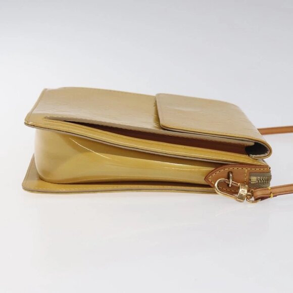 LOUIS VUITTON Monogram Vernis Motto Accessory Pouch Beige M91136 LV Auth MX027 - Picture 4 of 16
